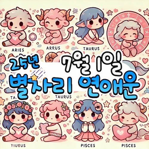 2025년 7월 1일 화요일, 별자리 연애운! ✨ 2025년 7월 1일 화요일, 별자리 연애운! ✨