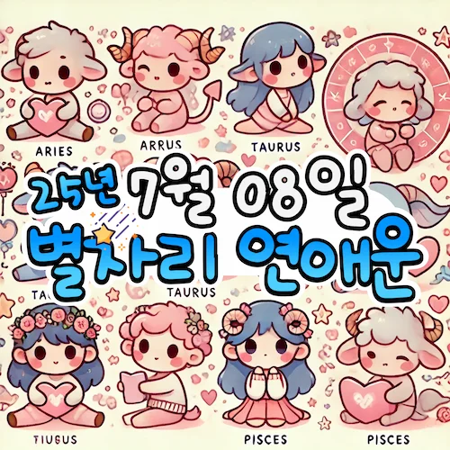 2025년 7월 8일 화요일, 별자리 연애운! ✨ 2025년 7월 8일 화요일, 별자리 연애운! ✨