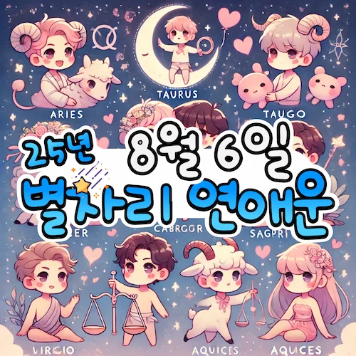 2025년 8월 6일 수요일, 별자리 연애운! ✨ 2025년 8월 6일 수요일, 별자리 연애운! ✨