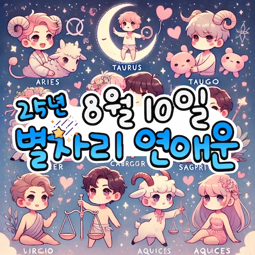 2025년 8월 10일 일요일, 별자리 연애운! ✨ 2025년 8월 10일 일요일, 별자리 연애운! ✨
