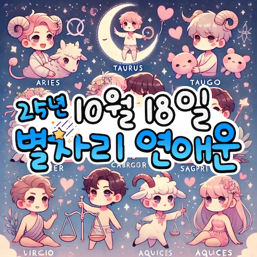 2025년 10월 18일 토요일, 별자리 연애운! ✨ 2025년 10월 18일 토요일, 별자리 연애운! ✨