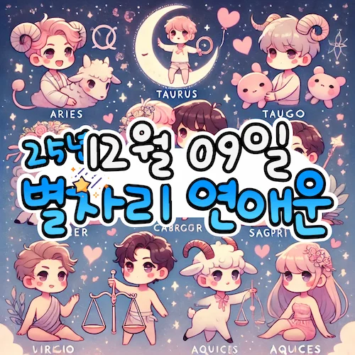 2025년 12월 9일 화요일, 별자리 연애운! ✨ 2025년 12월 9일 화요일, 별자리 연애운! ✨