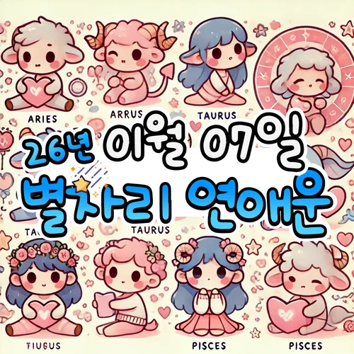 2026년 1월 7일 수요일, 별자리 연애운! ✨