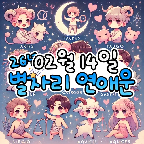 2026년 2월 14일 토요일, 별자리 연애운! ✨