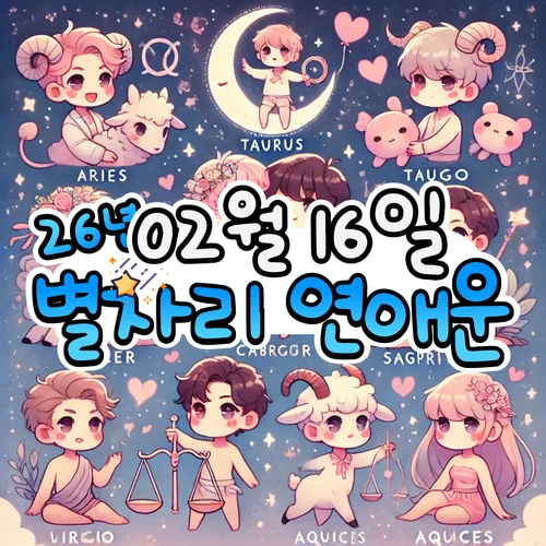 2026년 2월 16일 월요일, 별자리 연애운! ✨ 2026년 2월 16일 월요일, 별자리 연애운! ✨