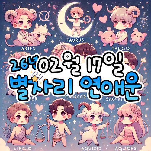 2026년 2월 17일 화요일, 별자리 연애운! ✨ 2026년 2월 17일 화요일, 별자리 연애운! ✨
