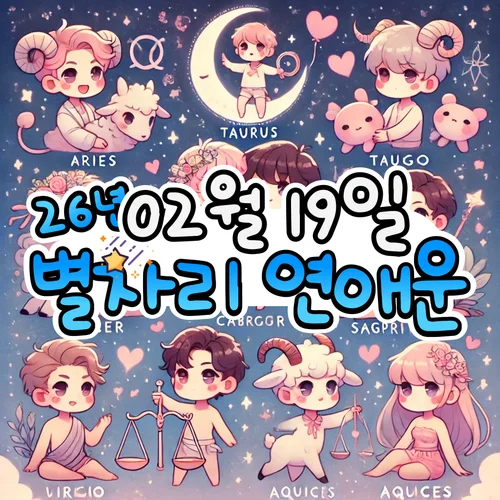 2026년 2월 19일 목요일, 별자리 연애운! ✨ 2026년 2월 19일 목요일, 별자리 연애운! ✨