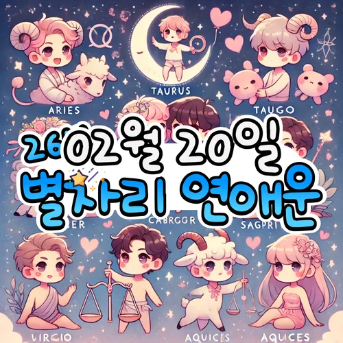2026년 2월 20일 금요일, 별자리 연애운! ✨ 2026년 2월 20일 금요일, 별자리 연애운! ✨
