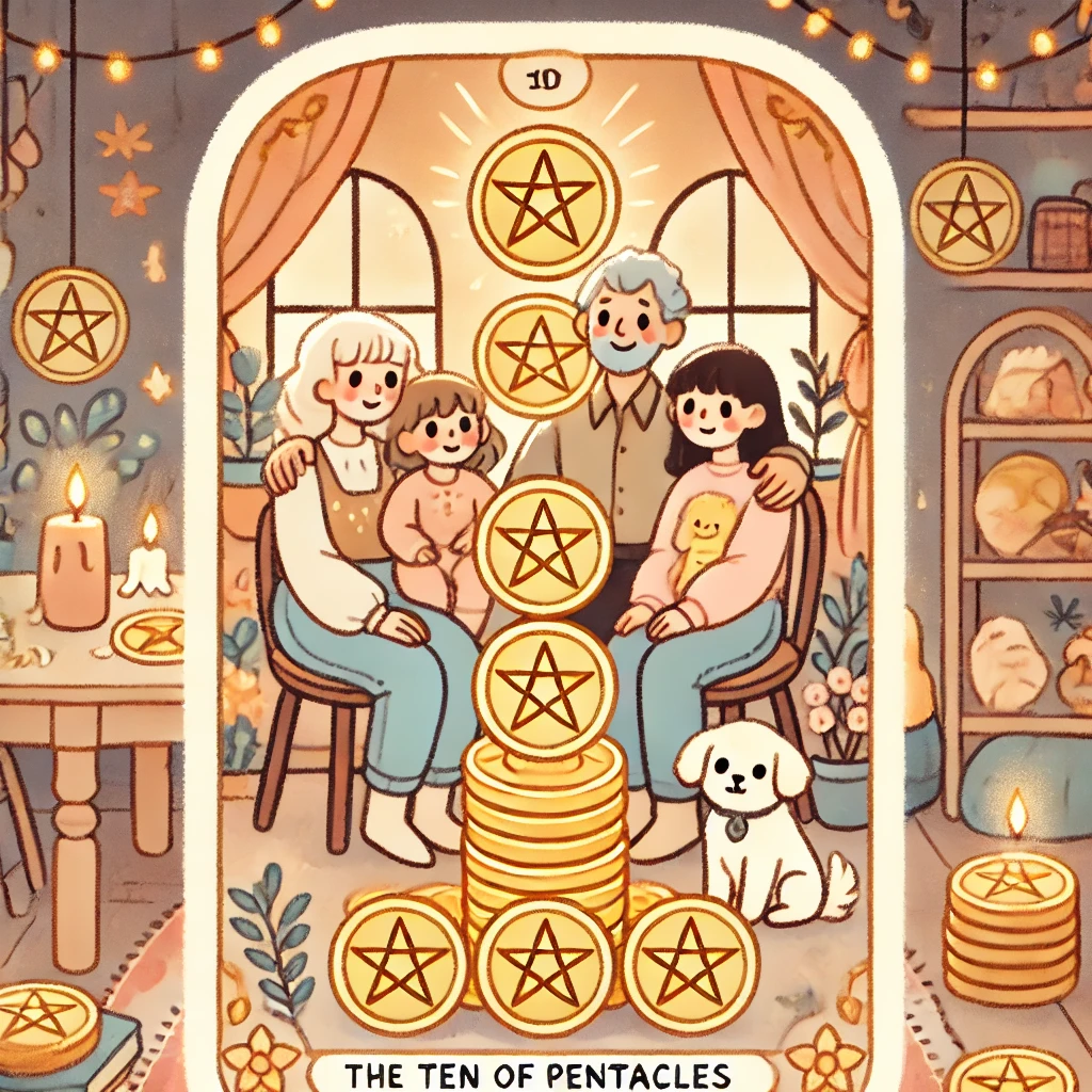 10번 타로카드 펜타클 10 PENTACLE 10 10번 타로카드 펜타클 10 PENTACLE 10