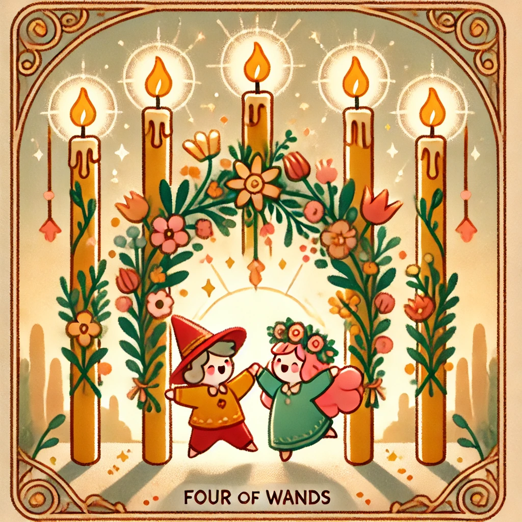 4번 타로카드 완드 4 WAND 4 4번 타로카드 완드 4 WAND 4