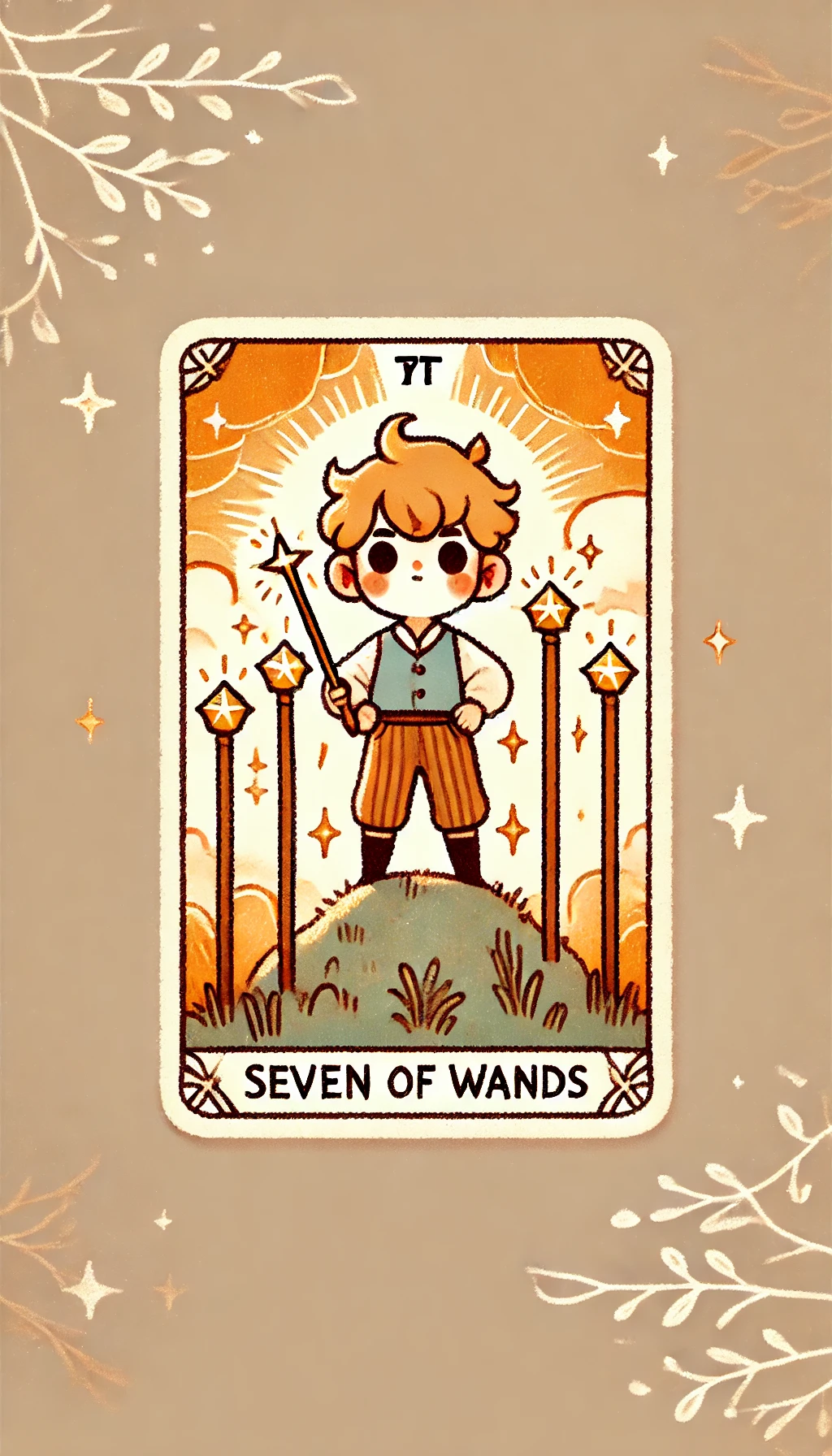 7번 타로카드 완드 7 WAND 7 7번 타로카드 완드 7 WAND 7